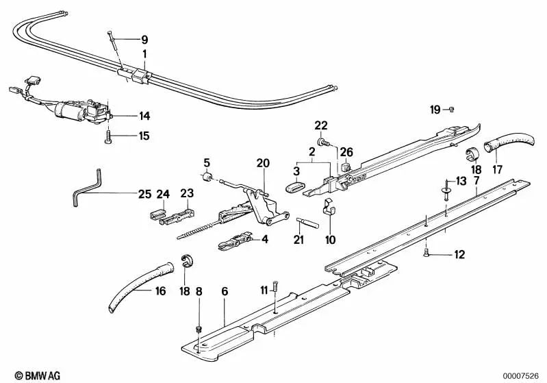 Engranaje deslizante para BMW Serie 5 E34, Serie 7 E32 (OEM 54128113118). Original BMW.