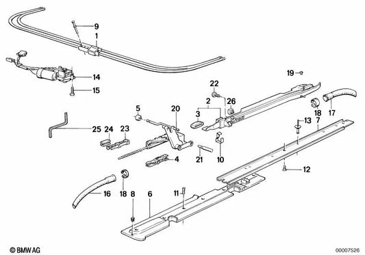 Engranaje deslizante para BMW Serie 5 E34, Serie 7 E32 (OEM 54128113118). Original BMW.