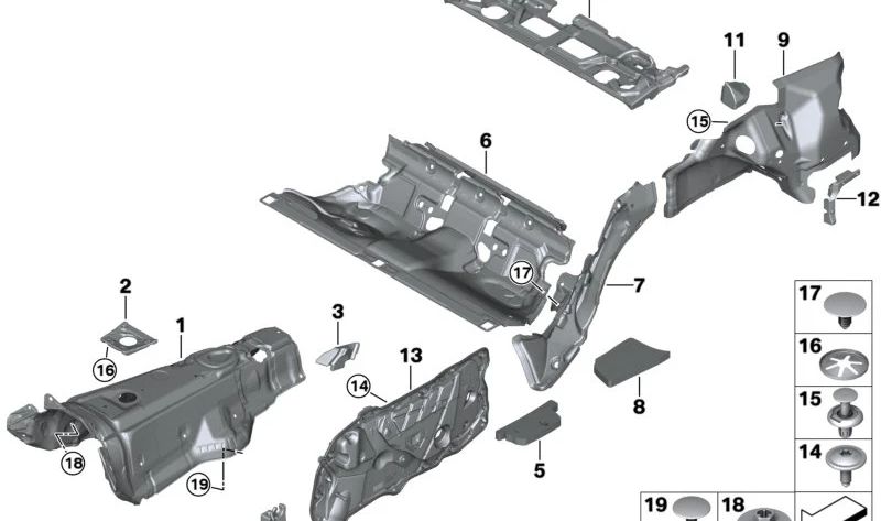 Aislamiento acústico maletero izquierdo para BMW Serie 2 G42, G87 (OEM 51489484201). Original BMW