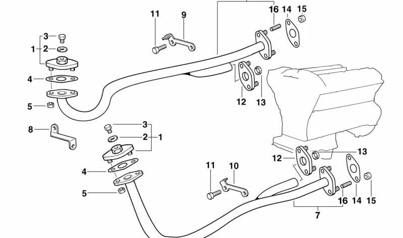 Junta libre de amianto para BMW E36, E46, E34, E39, E38, E31, E53, E85, E86, E52 (OEM 11727505259). Original BMW