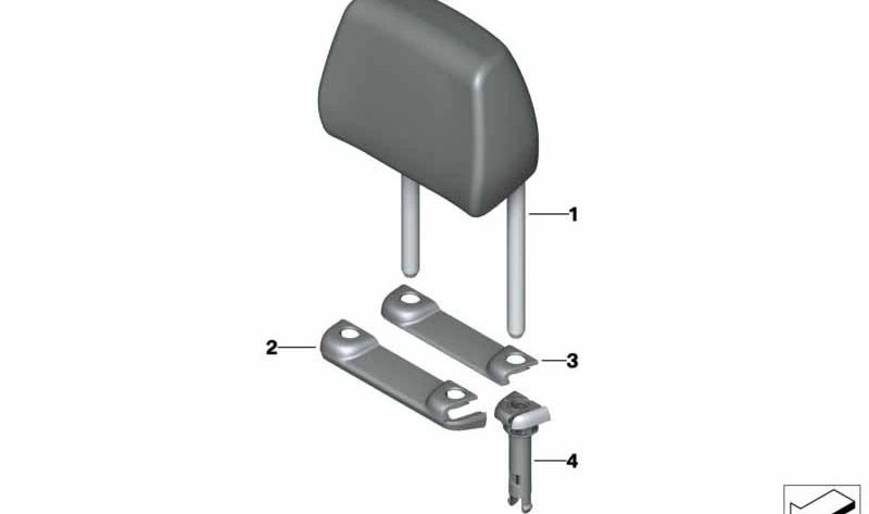 Reposacabezas de Cuero para BMW F23, F23N (OEM 52207400895). Original BMW