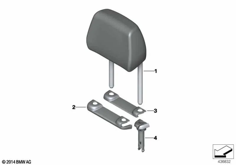 Reposacabezas Alcantara para BMW Serie 2 F23, F23N (OEM 52208060119). Original BMW