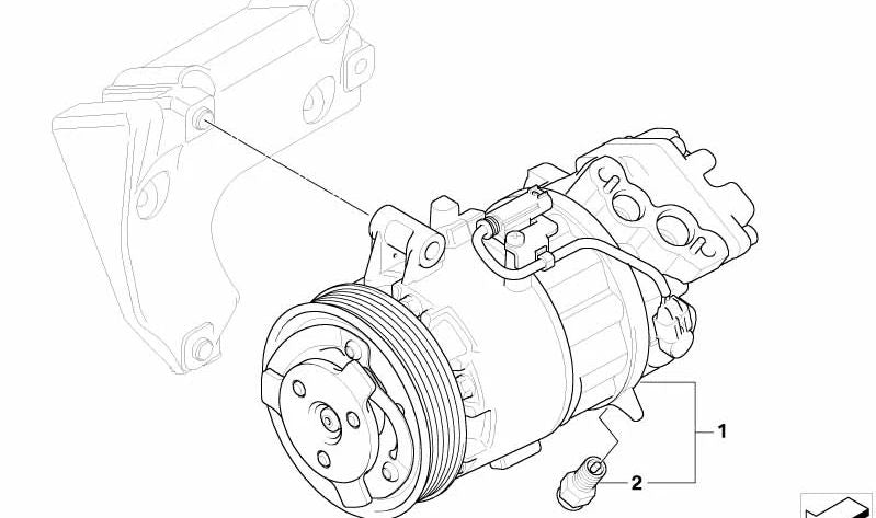 Compresor de Aire Acondicionado para BMW Serie 1 E81, E82, E87N, E88, Serie 3 E90, E91, E92, E93 (OEM 64529182794). Original BMW