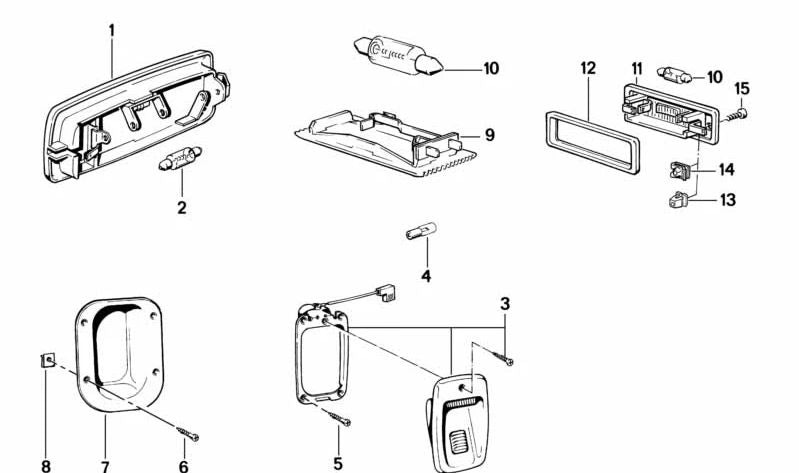 Luz de lectura para BMW Serie 7 E23 (OEM 63311374735). Original BMW