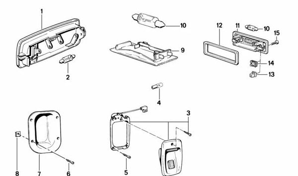 Luz de lectura para BMW Serie 7 E23 (OEM 63311374735). Original BMW