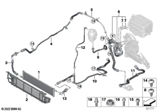 Cable Clamp for BMW Series 2 U06, Series 5 G38, G38N, X1 U11, X5 G05, G05N, X6 G06, G06N, X7 G07, G07N (OEM 61278662932). Genuine BMW.