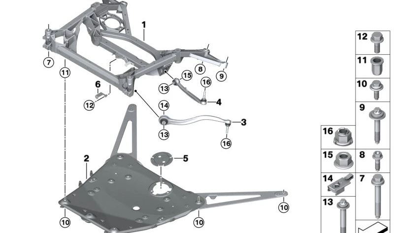 Porta Eje Delantero para BMW G87, G80, G82 (OEM 31118095645). Original BMW