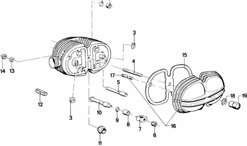 Rocker Arm Guide OEM 11121261773 for BMW (Compatible models: E30, E34, E28, E21, E23, E32, E24, E12, Z1). Original BMW.