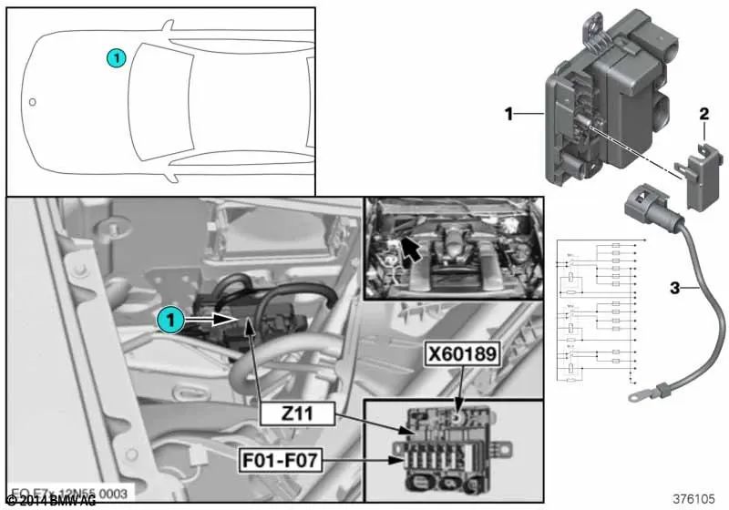 Módulo de Suministro Integrado para BMW F20, F21, F22, F23, F87, F30, F31, F34, F35, F32, F33, F36, F07, F10, F11, F18, F06, F12, F13, F01, F02, F25, F26, E70N, F15, E71, F16 (OEM 12638645514). Original BMW