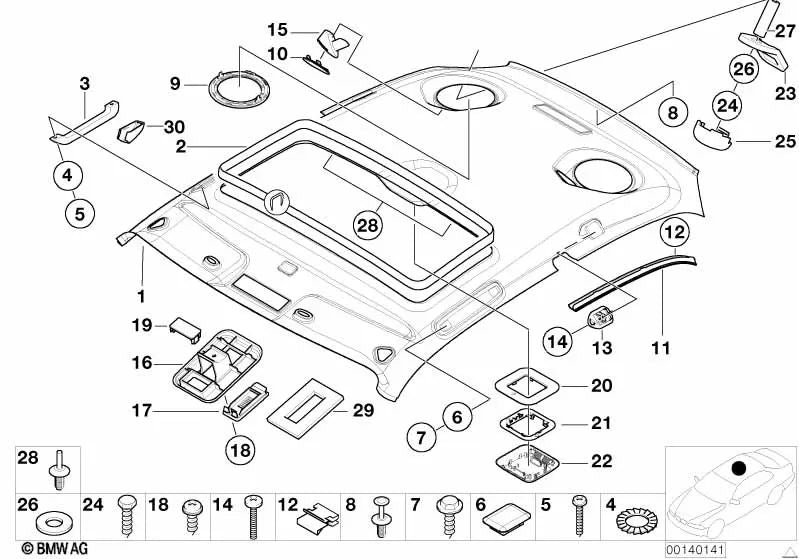 Framework per le mani libere per diversi modelli/serie BMW (OEM 51448401000). BMW originale.