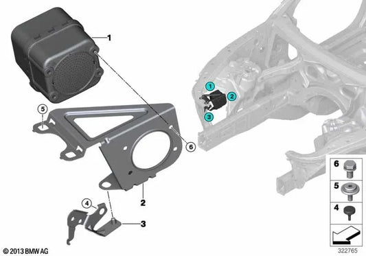 Halter VSG para BMW F15 (OEM 65159290206). Original BMW