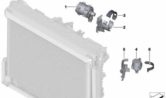 Soporte de bomba de agua eléctrica para BMW G30, G31N, G11N, G12N, G14, G15, G16 (OEM 17119426560). Original BMW