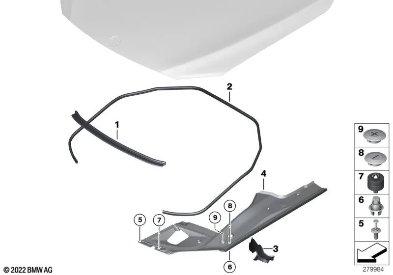 Deckeldichtung vorne hinten links für BMW F01, F02, F04 (OEM 51767183827). Original BMW