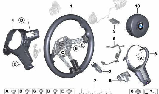 Anschlusskabel für Lenkrad 32307848336 für BMW F07, F10, F11, F06, F12, F13. Original BMW.