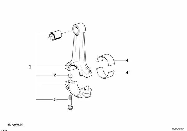 Juego de Biela para BMW Serie 3 E36 (OEM 11241402389). Original BMW