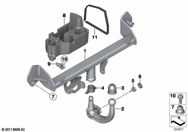 Bandeja de almacenamiento para bola de enganche para BMW F20, F21, F22, F23 (OEM 71606799416). Original BMW