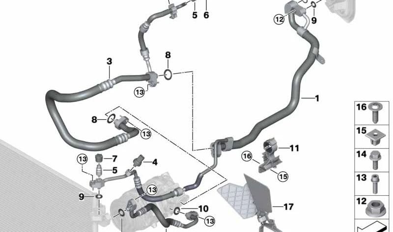 Aislamiento OEM 64538094410 para BMW F90, F91, F92, F93. Original BMW.