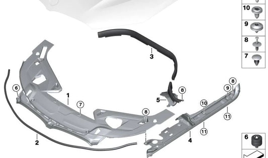 Sellado Pared Lateral Izquierda para BMW Serie 8 F92, F93, G16 (OEM 51768083187). Original BMW