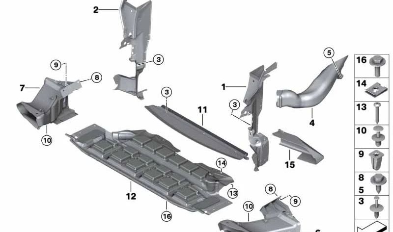 Conducción de aire delantera izquierda para BMW E53 (OEM 51717124217). Original BMW