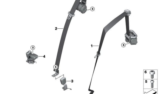 Cerradura basculante del asiento trasero izquierdo OEM 72117435671 para BMW G05, F95, G06, F96. Original BMW.