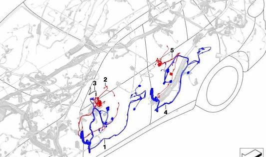 Arnés de cables de puerta para BMW X5 G05, X7 G07 (OEM 61128734058). Original BMW