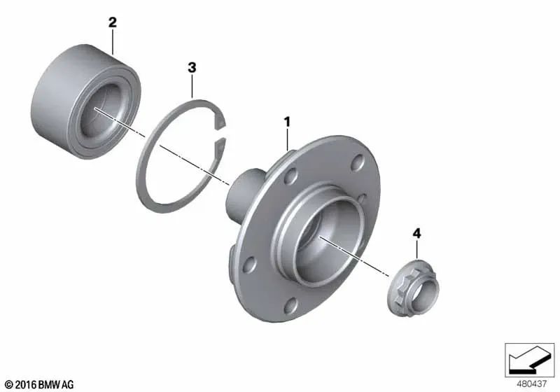 Mitnehmerflanschnabe para BMW E81, E87, E87N, E90, E92, E93 (OEM 33416760056). Original BMW.