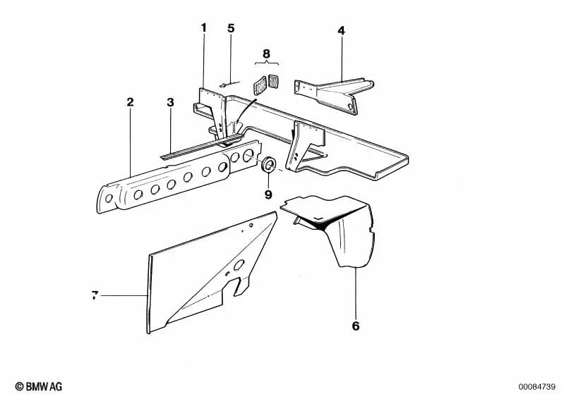 Rechte Trennwand für BMW F30, F31, F34, F80 (OEM 41132165098). Original BMW.