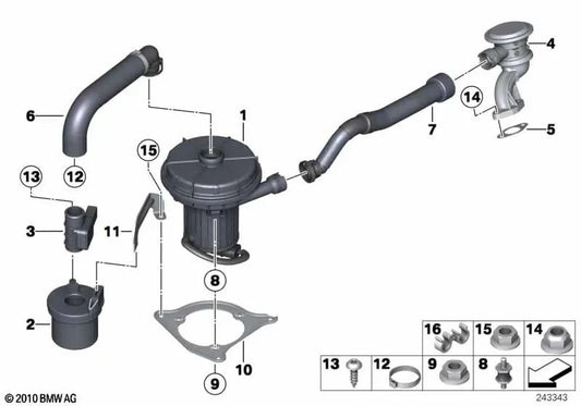 Válvula de bloqueo para BMW Serie 3 E90N, Serie 5 E60N, X1 E84 (OEM 11727577709). Original BMW