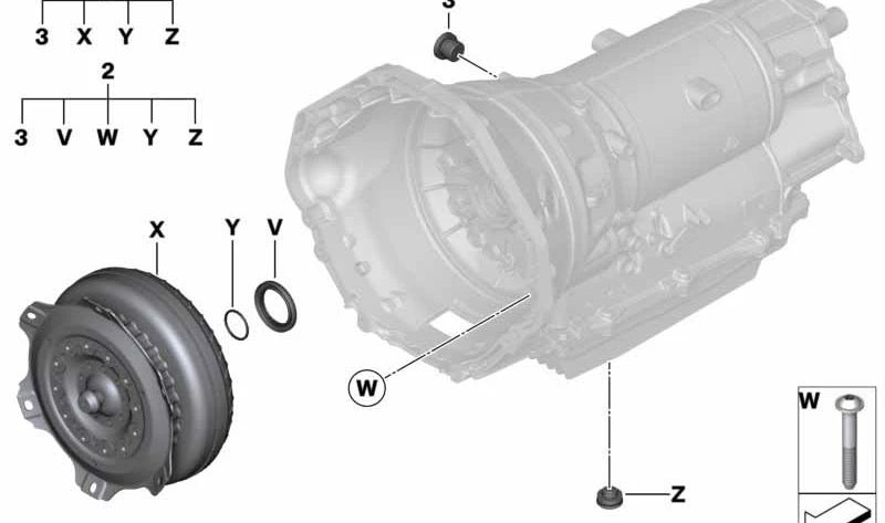 Kit de reparación del convertidor de par para BMW G20, G21, G11N, G12N, G05 (OEM 24405A13213). Original BMW