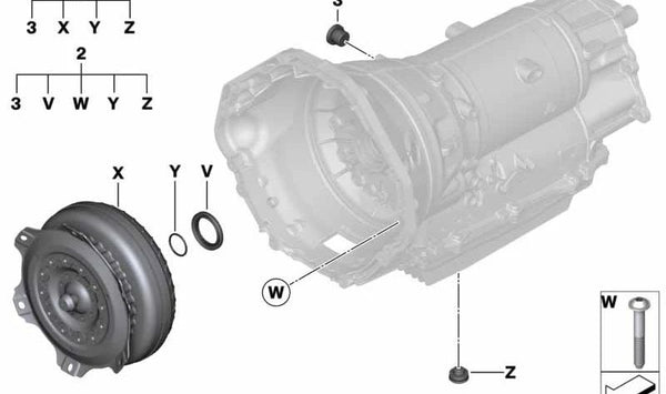 Kit de reparación para convertidor de par OEM 24008743424 para BMW G11, G12, G05, G06, G07. Original BMW