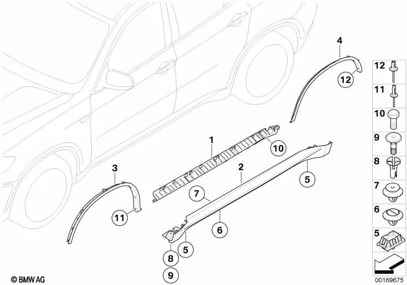 Radkastenabdeckung hinten rechts für BMW X6 E71, E72 (OEM 51777176330). Original BMW.