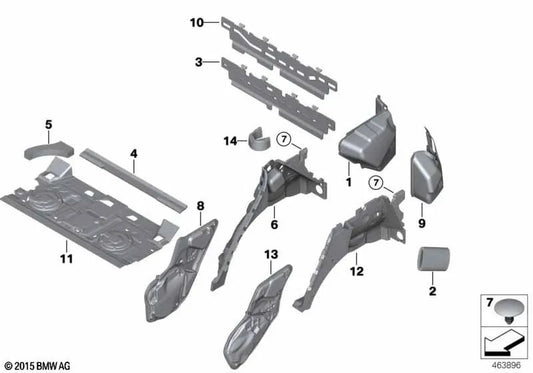 Aislamiento acústico para BMW X6 F16, F86 (OEM 51477314728). Original BMW