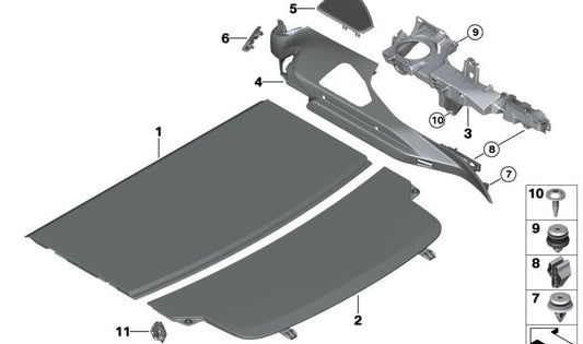 Embellose Slot Left belt OEM 51477445479 for BMW G32. Original BMW.