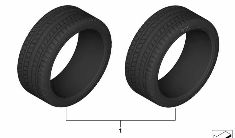 Bridgestone Potenza S 007 tires for BMW 5 Series G30, G31, 8 Series G14, G15, G16 (OEM 36122459517). Genuine BMW