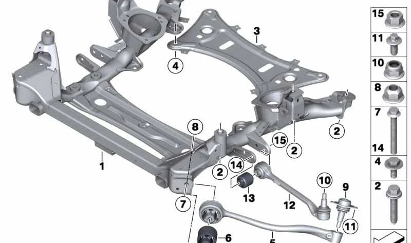 Vorderachsträger für BMW F25, F26 (OEM 31116787915). Original BMW