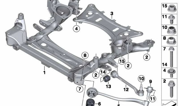 Placa de refuerzo para BMW F25, F26 (OEM 31106786944). Original BMW