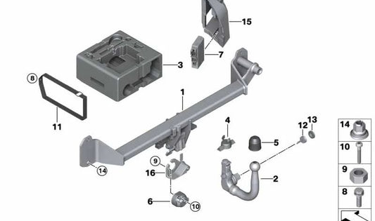 Soporte del módulo para BMW Serie 2 F45, F46 (OEM 71606860972). Original BMW