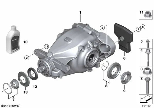 Diferencial trasero para BMW F20, F21, F22, F23, F30, F31, F35, F32, F36 (OEM 33107599466). Original BMW.