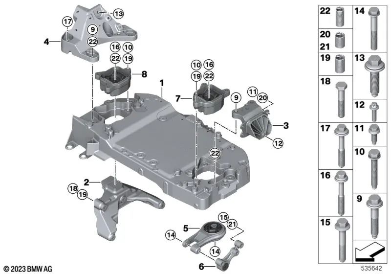 Tornillo hexagonal para BMW U11, U12 (OEM 07148836527). Original BMW.