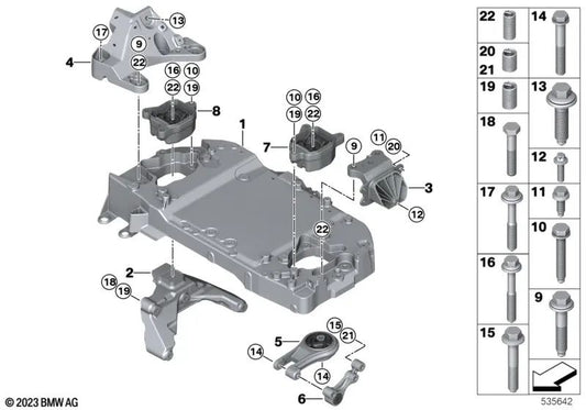 Hexagon socket screw for BMW U11, U12 (OEM 07148836527). Original BMW.