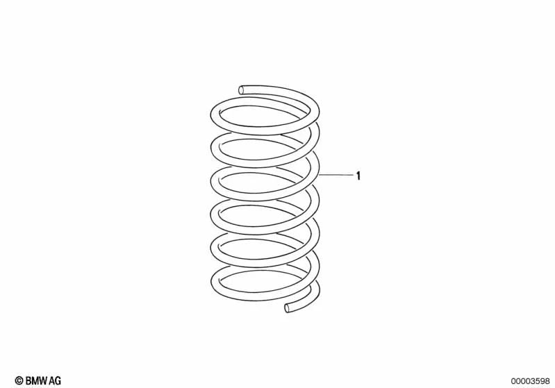 Resorte helicoidal para BMW E36 (OEM 31331090759). Original BMW