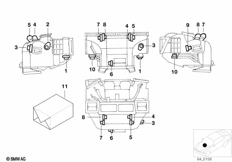 Stellantrieb für Schichtungsventil rechts für BMW 7er E38 (OEM 64116939407). Original BMW