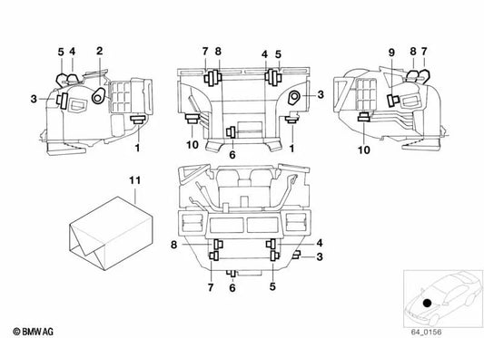 Actuador de la válvula de estratificación derecha para BMW Serie 7 E38 (OEM 64116939407). Original BMW