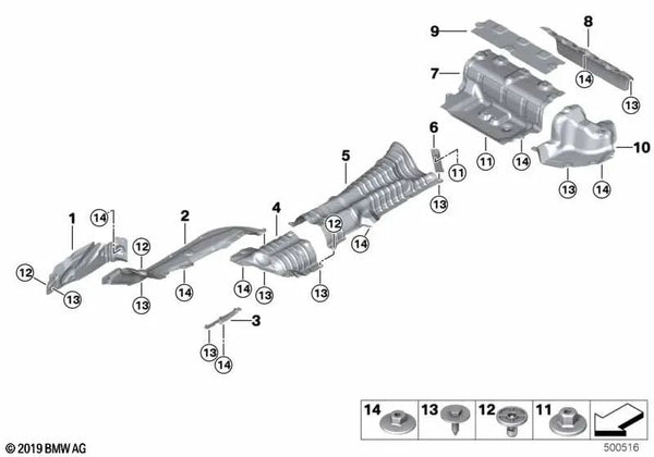 Aislamiento térmico del suelo del maletero para BMW Serie 3 G20, G21, G28, Serie 4 G22, G23, G26 (OEM 51757428149). Original BMW