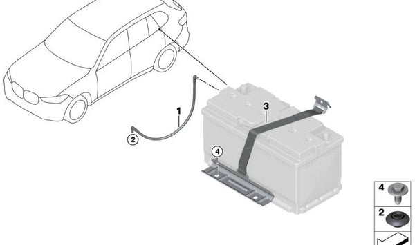 Pasacables de goma para BMW G42, G87, G20, G21, G28, G22, G23, G26, G30N, G31N, G38N, G11N, G12N, G14, G15, G16, F97, G01, G08, F98, G02N, G05N, G06N, G07, G29 (OEM 61218801172). Original BMW