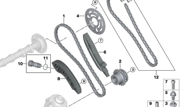 Guía Tensor para BMW F20N, F21N, F40, F70, F22, F23, F44, F45, F46, G42, U06, F30, F31, F34, G20, G21, G28, F32, F33, F36, G22, G23, G26, F10N, F11N, G30, G31, G60, G61, G32, G11, G12, F48, U11, F39, U10, F25, G01, G45, F26, G02, F15, G05, MINI F54, F55,