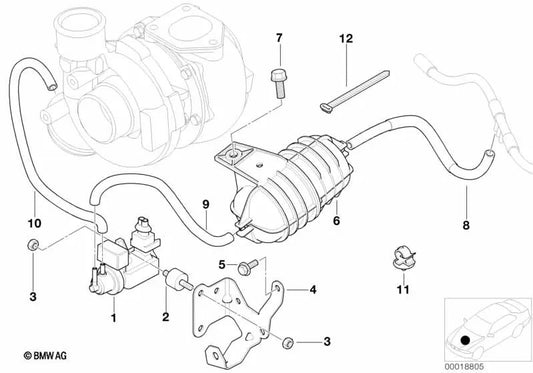 Soporte para BMW Serie 3 E46 (OEM 11657785498). Original BMW