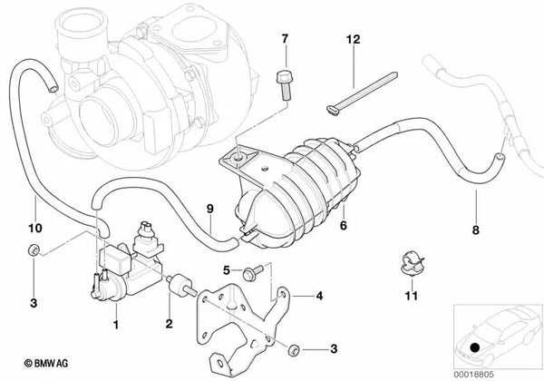 Soporte para BMW Serie 3 E46 (OEM 11657785498). Original BMW