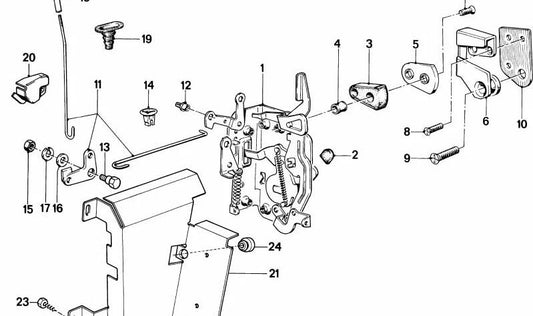 Trava giratória traseira direita para BMW Série 5 E28 (OEM 51221876388). BMW originais.