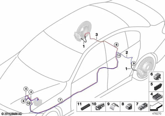 Rohrschutz für BMW 3er E36, E90, E91, E92, E93, G80, G81 4er F82, G82, G83 5er E60, F07N, F10, F11, F18 6er E63, E64, F06, F12, F13 Serie 7 F01N, F02N (OEM 37131120023). Original BMW.